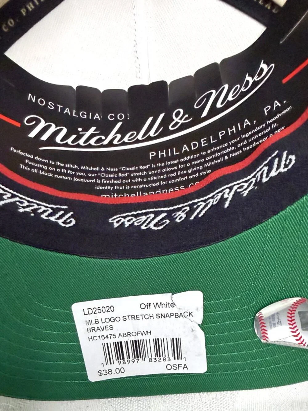 Mitchell & Ness Atlanta Braves 'Classic Red Stretch Adjustable Cap/Hat MLB